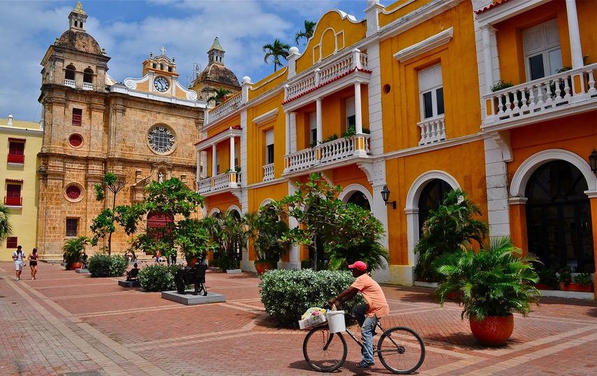 Vista de edificaciones en la ciudad de Cartagena de Indias, en Colombia.