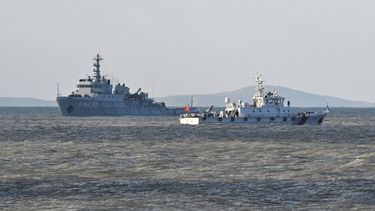 Buques chinos patrullan en la provincia de Fujian, al este de China, el punto más cercano a Taiwán, el 30 de diciembre de 2025.