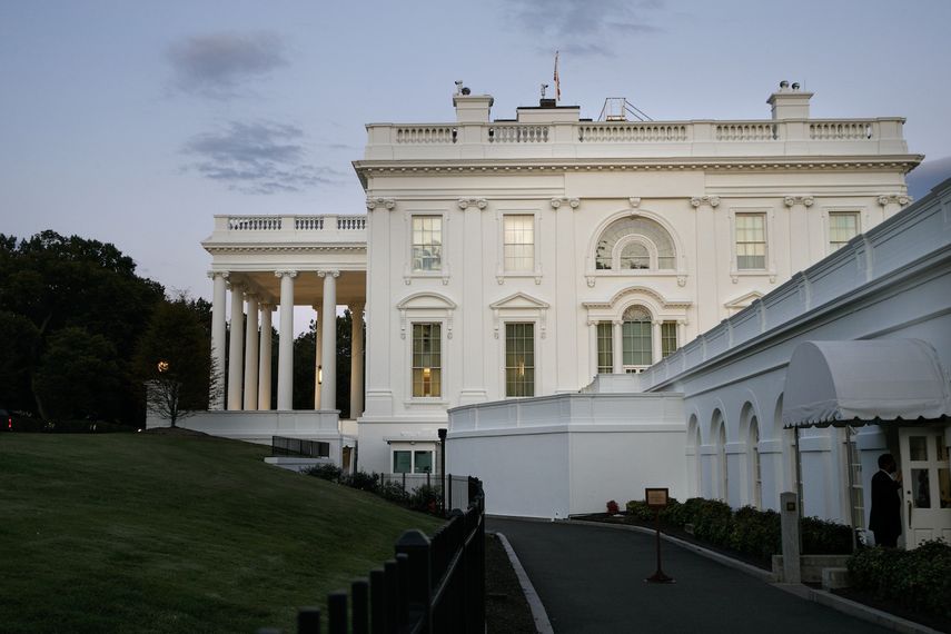 Vista lateral de la Casa Blanca en Washington.&nbsp;