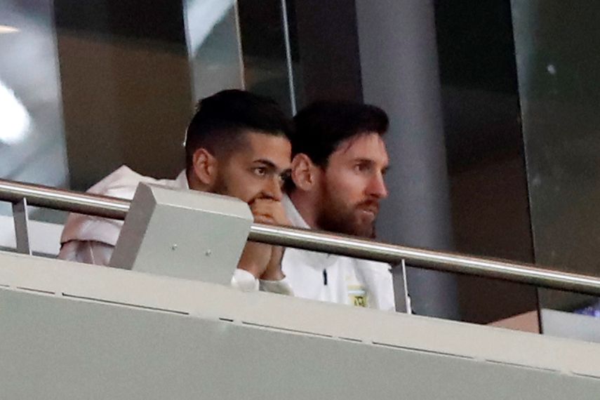 La imagen de Messi en las tribunas del Wanda Metropolitano sirvió para numerosos memes.