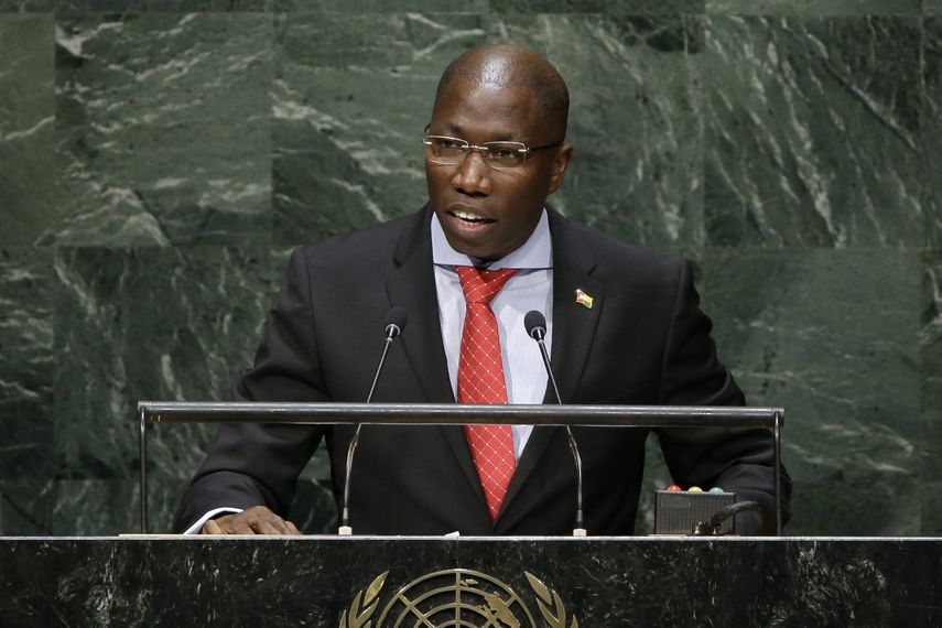 En esta foto del 29 de septiembre del 2019, Domingos Simoes Pereira, entonces primer ministro de Guinea-Bissau, habla en la Asamblea General de la ONU.&nbsp;