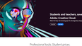 Captura de pantalla del portal de Adobe.com. 
