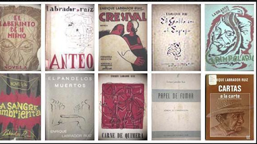 Collage de algunas de las portadas de libros de Enrique Labrador Ruiz.
