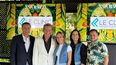 Los diseñadores Luis Jiménez y Giovanni Scutaro junto a la presidencia de la asociación civil Autismo Dejando Huella y el artista plástico Carlos Acero realizan una rueda de prensa sobre el desfile primavera-verano 2024 titulado “Naturaleza: una celebración al natural.
