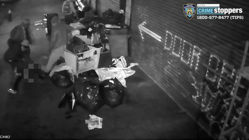 Captura de pantalla del video divulgado por las autoridades de Nueva York para ayudar a encontrar a los responsables. 