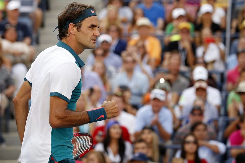 El suizo número dos del mundo celebra su pase a octavos de final del US Open. (Reuters)