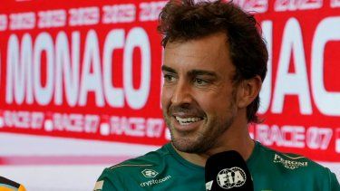 El piloto de Aston Martin, Fernando Alonso, en conferencia de prensa el jueves 25 de mayo del 2023 antes del Gran Premio de Mónaco de la Fórmula 1.