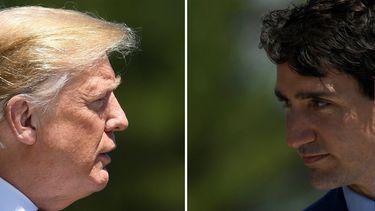 Donald Trump (izq.), presidente de EEUU, y Justin Trudeau, primer ministro de Canadá.