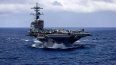 El portaaviones de la clase Nimitz USS George H.W. Bush (CVN 77) navega en el Océano Índico en el área de responsabilidad del Comando Central de EEUU.