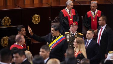 El dicatdor del régimen chavista, Nicolás Maduro, durante la apertura del año judicial el 31 de enero de 2024.