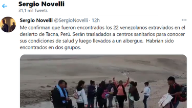 rescatan a 22 venezolanos extraviados en  desierto de peru