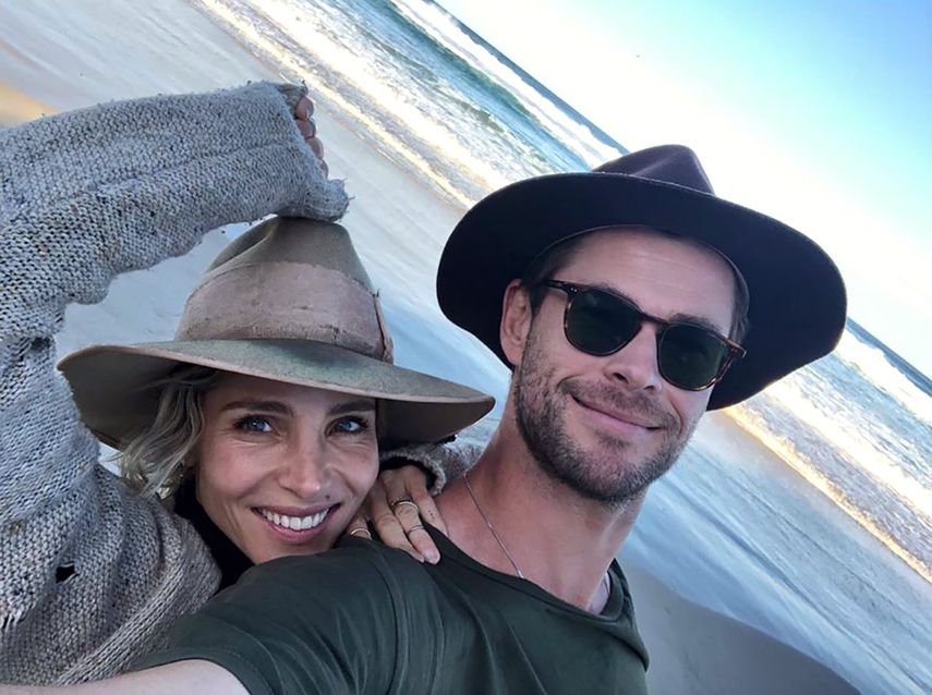 El matrimonio conformado por los actores Elsa Pataky y Chris Hemsworth. 