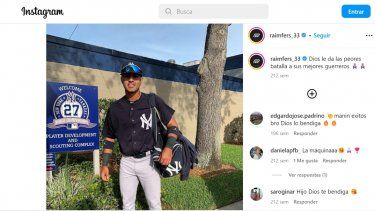 El jardinero  venezolano Raimfer Salinas de 22 años fue liberado por los Tarpons de Tampa, equipo de Clase A de los Yanquis