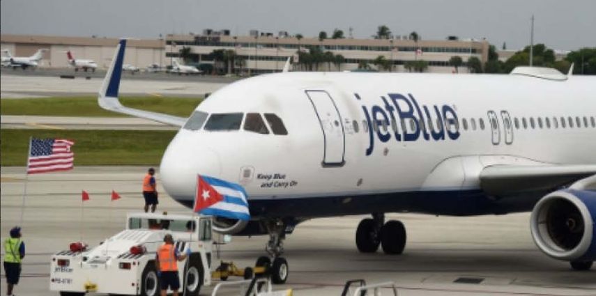 El JetBlue aterrizó este agosto 31 a las 10:56 de la mañana, en un primer viaje histórico que abre este ruta que estuvo suspendida por más de 50 años&nbsp;