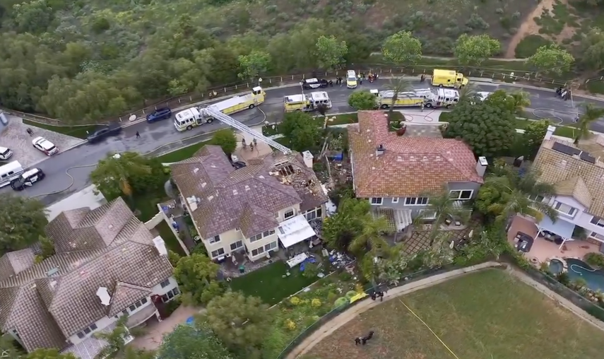 Casa afectada por el accidente.&nbsp;