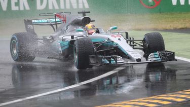 Hamilton pudo imponerse en una jornada marcada por la lluvia.&nbsp;