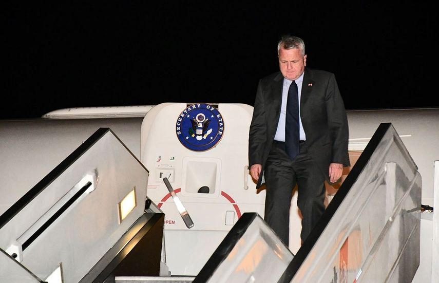 El secretario de Estado interino de EEUU, John Sullivan, a su llegada a Lima, la capital de Perú.