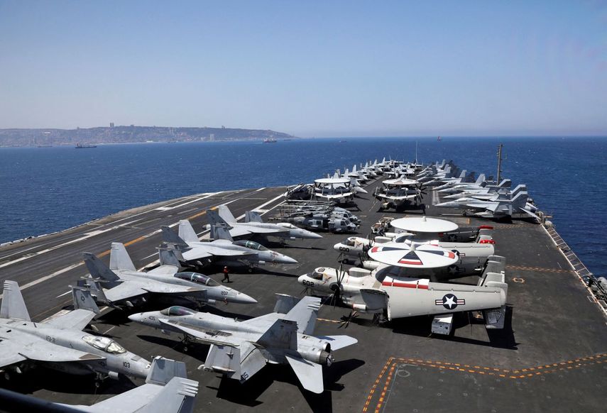 El portaaviones George H. W. Bush llega a la región del Medio Oriente y se convierte en el tercero en la zona de bloque naval a Irán.