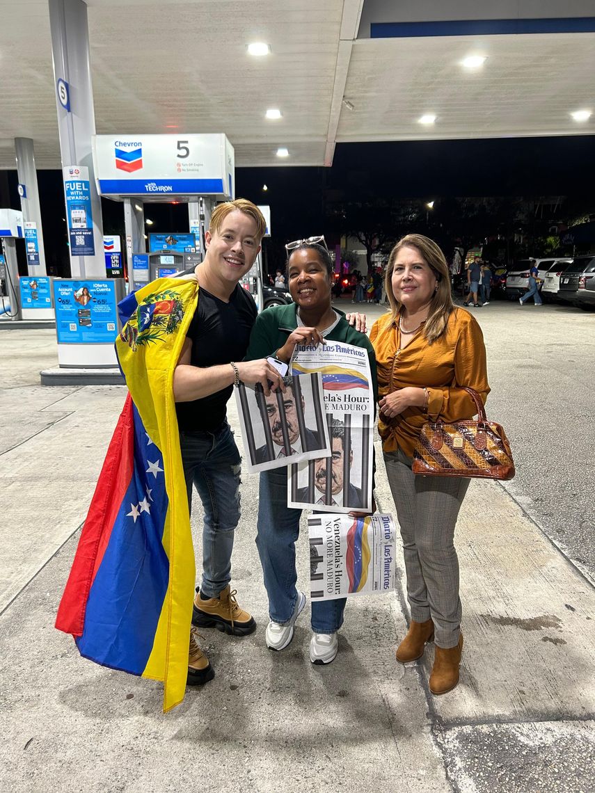 Venezolanos en Miami celebran la captura de Maduro.&nbsp;
