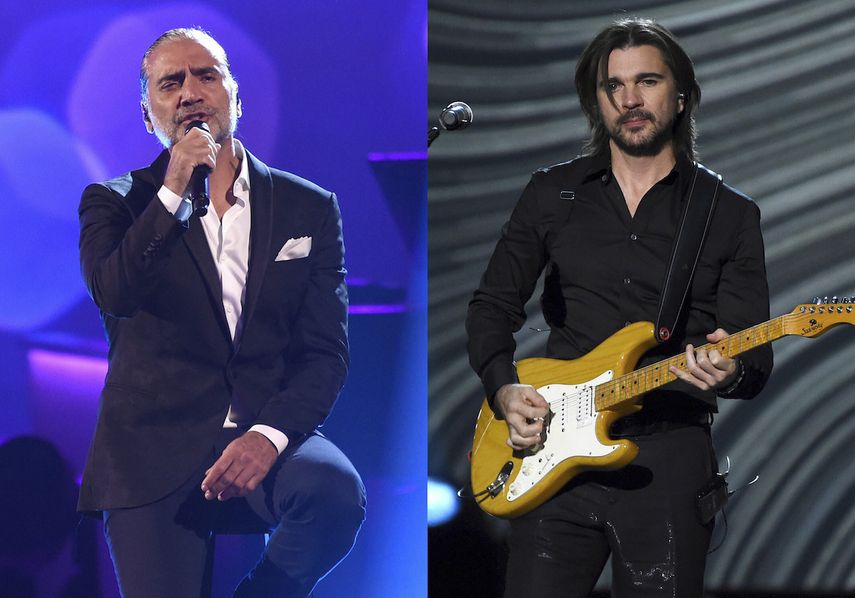 Alejandro Fernandez y Juanes actúan durante distintas ediciones de los Latin Grammy.&nbsp;