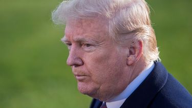 Donald Trump, presidente de los EEUU,&nbsp;sostiene un intercambio con los medios de comunicación en el jardín sur de la Casa Blanca, en Washington DC.