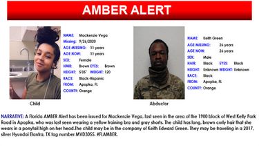 Este s&aacute;bado el&nbsp;Departamento de Aplicaci&oacute;n de la Ley de&nbsp;Florida&nbsp;emiti&oacute; una&nbsp;Alerta Amber&nbsp;por la desaparici&oacute;n de&nbsp;la ni&ntilde;a Mackenzie Vega.