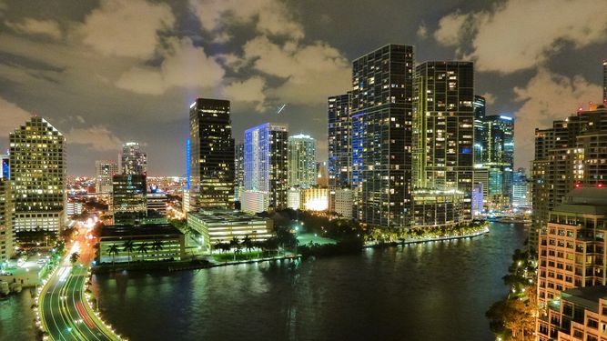 Vista de la ciudad de Miami, Florida