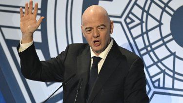 El presidente de la FIFA, Gianni Infantino, habla durante una ceremonia en Seúl, el 29 de octubre de 2024.