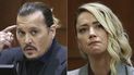 En esta combinación de fotografías Johnny Depp testifica en la Corte de Circuito del Condado de Fairfax en Fairfax, Virginia, el 21 de abril de 2022, y la actriz Amber Heard testifica en la misma corte el 26 de mayo de 2022.