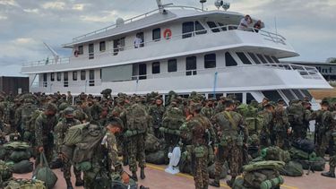 Tropas de la 16&ordf; Brigada de Infanter&iacute;a de Selva del ej&eacute;rcito brasile&ntilde;o llegando a Manaos el 01SEP20.&nbsp;
