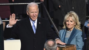 Joe Biden al asumir la presidencia de Estados Unidos frente al Capitolio en Washington, el 20 de enero del 2021.&nbsp;