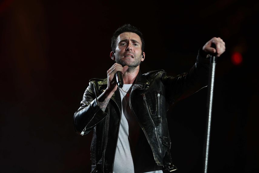 El vocalista de la banda estadounidense&nbsp;Maroon&nbsp;5, Adam Levine, actúa en el Palco Mundo durante el segundo día del Rock in Rio.