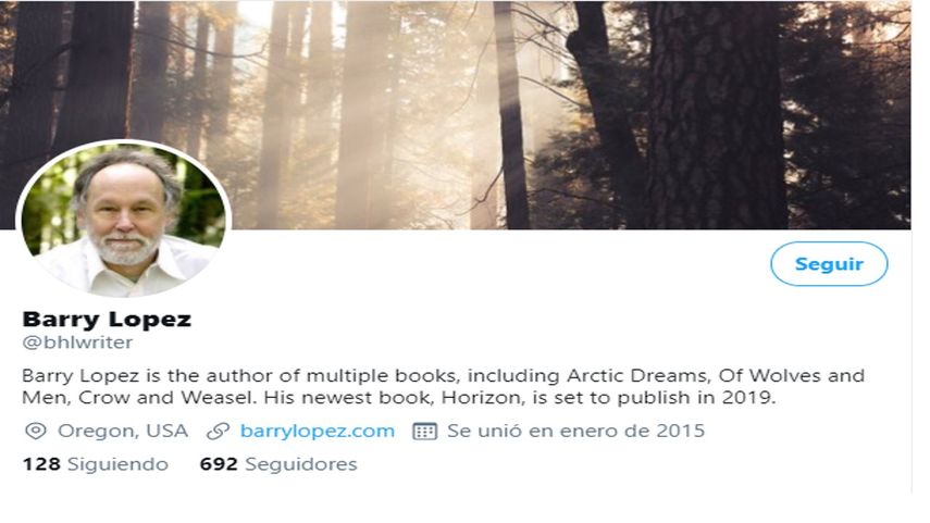 Escritor estadounidense Barry Lopez.