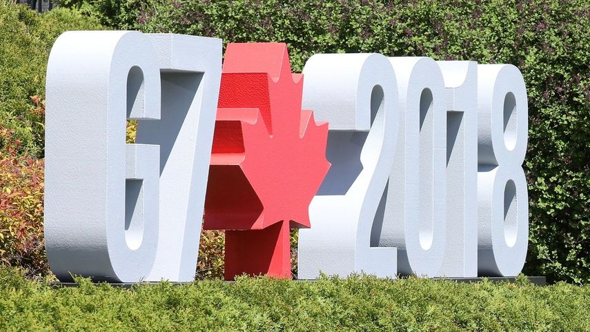 Logo identificativo de la Cumbre G7 celebrada en Charlevoix, Quebec, Canadá.&nbsp;