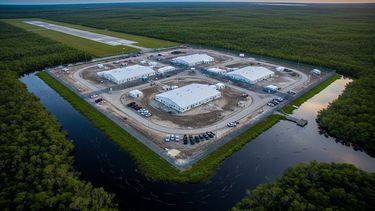 Vista aérea del centro de detención Alligator Alcatraz
