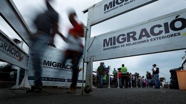 Fotografía del 9 de febrero de 2019 del punto fronterizo sobre el&nbsp;puente internacional Simón Bolívar, en Cúcuta, Colombia, limítrofe con Venezuela.