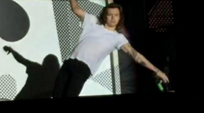 Mientras la audiencia lo aclamaba, el artista se fue de espalda y de lado al mismo tiempo hasta reventarse en el piso