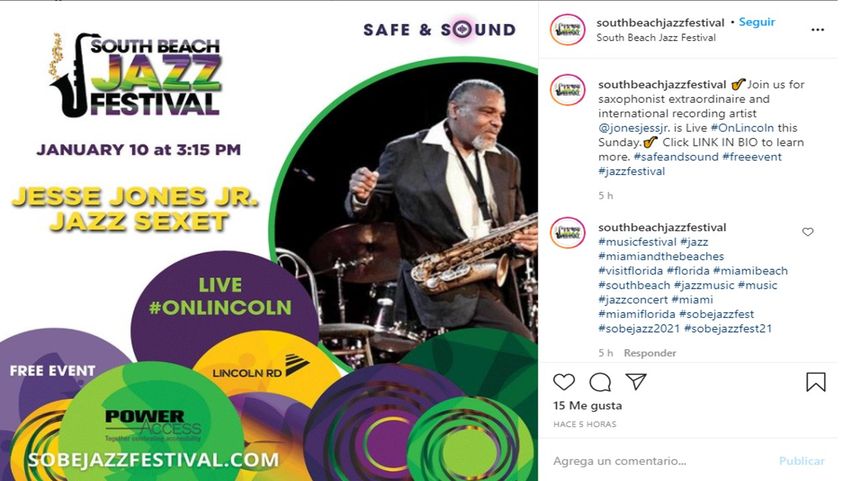 La edición 2021 del South Beach Jazz Festival inicia este viernes, 8 de enero, en South Beach, Miami.&nbsp;