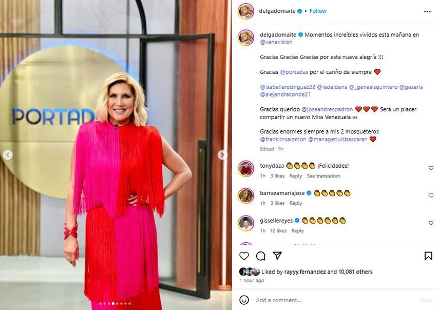 La animadora venezolana Maite Delgado.