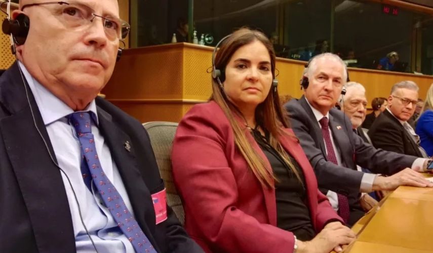 Opositores de Venezuela en el exilio en la Eurocámara.&nbsp;