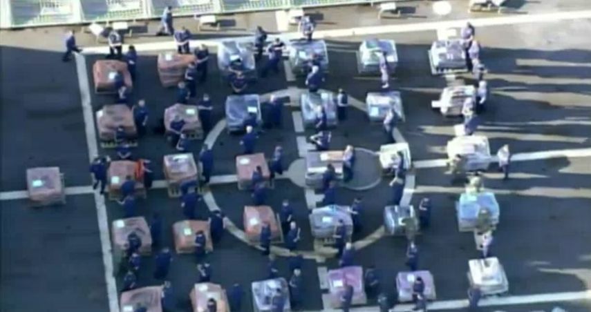 La droga fue incautada en aguas internacionales frente al Océano Pacífico Oriental.