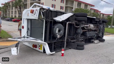 Así quedó el autobús tras el accidente