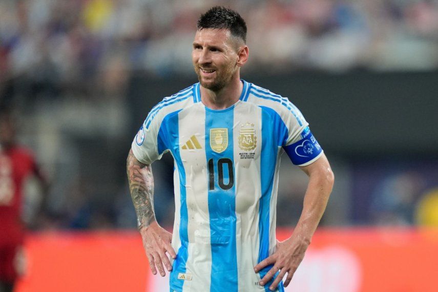 El argentino Lionel Messi durante un partido de semifinales de la Copa América contra Canadá en East Rutherford, Nueva Jersey, el 9 de julio de 2024.&nbsp;