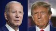 Foto montaje del presidente Joe Biden y del expresidente Donald Trump.