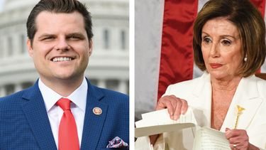 Matt Gaetz&nbsp; y Nancy Pelosi.&nbsp;