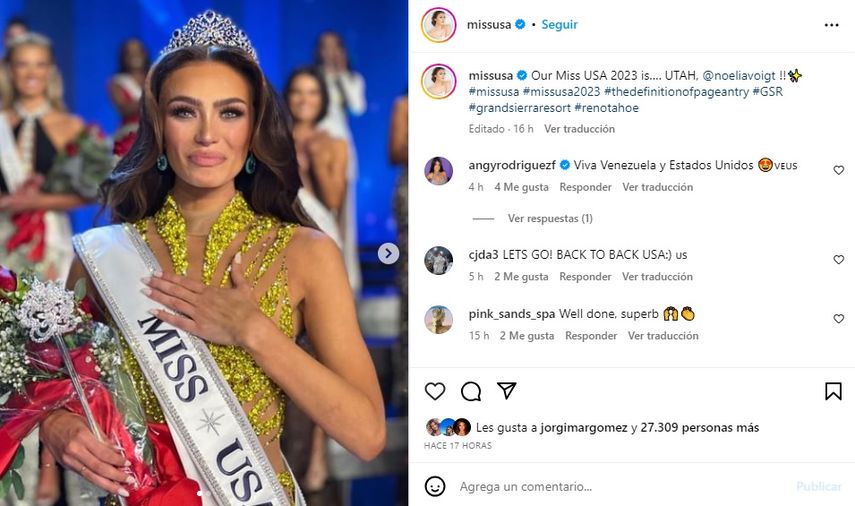La modelo Noelia Voigt, Miss USA 2023.
