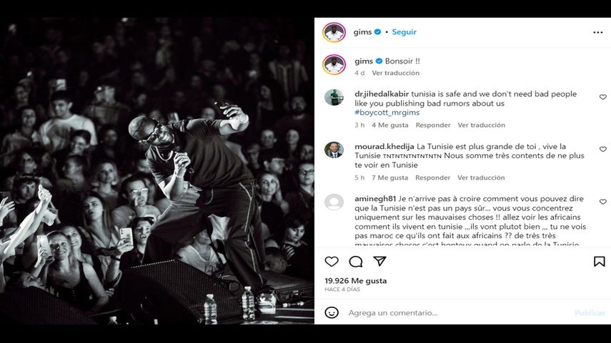 Rapero Gims anula concierto en Túnez en protesta por maltrato a migrantes.