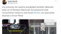 Mensaje publicado en las redes sociales por el periodista Sergio Novelli.&nbsp;