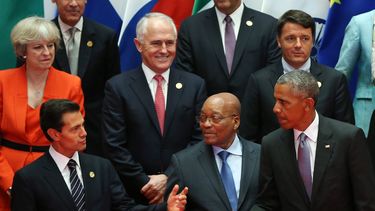 El presidente de México, Enrique Peña Nieto, el de Sudáfrica Jacob Zuma y el de EEUU, Barack Obama en la Cumbre del G-20 en China
