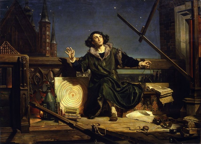 La pintura Astrónomo Copérnico, o Conversaciones con Dios, de Jan Matejko, 1872.&nbsp;